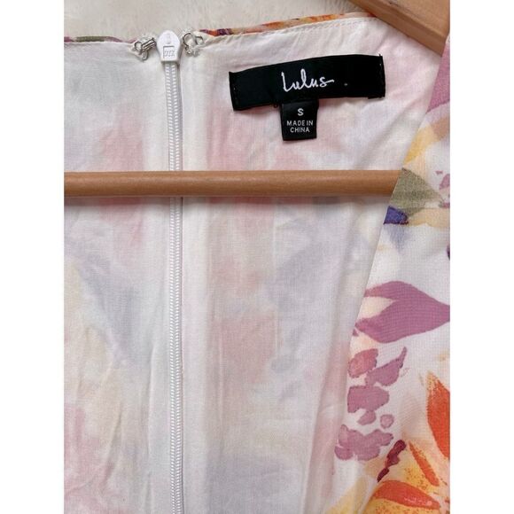 Lulus Petal Princess Cream Multi Floral Wide-Leg
Jumpsuit, Size Small - Picture 7 of 10
